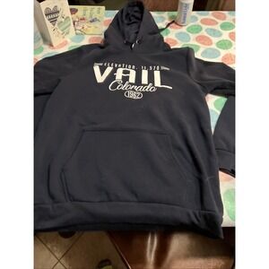 Vail Colorado Sweatshirt Men's Size XL Back Elevation 11,570 Tipsy